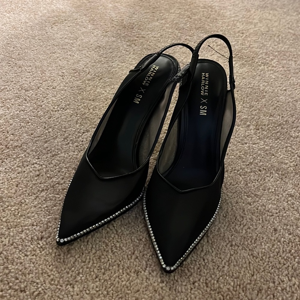 Steve Madden X Winnie Harlow Savlamar Mesh Rhinestone Stiletto Pumps